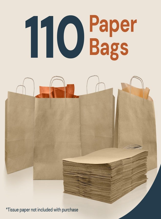 Reli. أكياس ورقية بنية اللون من ريلي، مقاس 10×5×13 بوصة، بمقابض | عبوة من 110 أكياس | أكياس تسوق من ورق كرافت بمقابض ملتوية، بالجملة | مثالية للهدايا، والبيع بالتجزئة، والتسوق، والبضائع، والطلبات الخارجية، والحفلات، والأعمال اليدوية - Image 2
